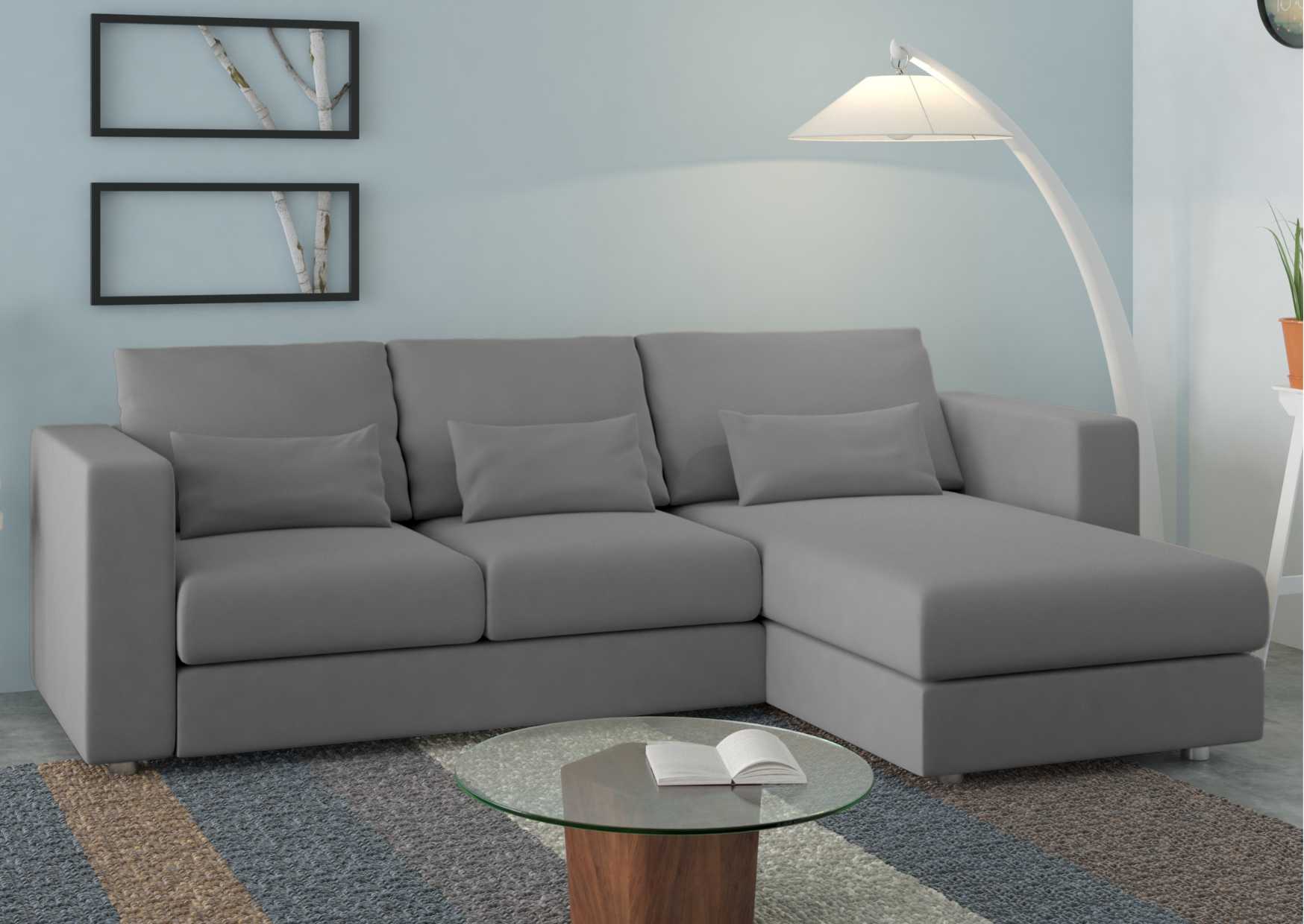 Klasyczny prawy narożnik rozkładany w kolorze grafitowym